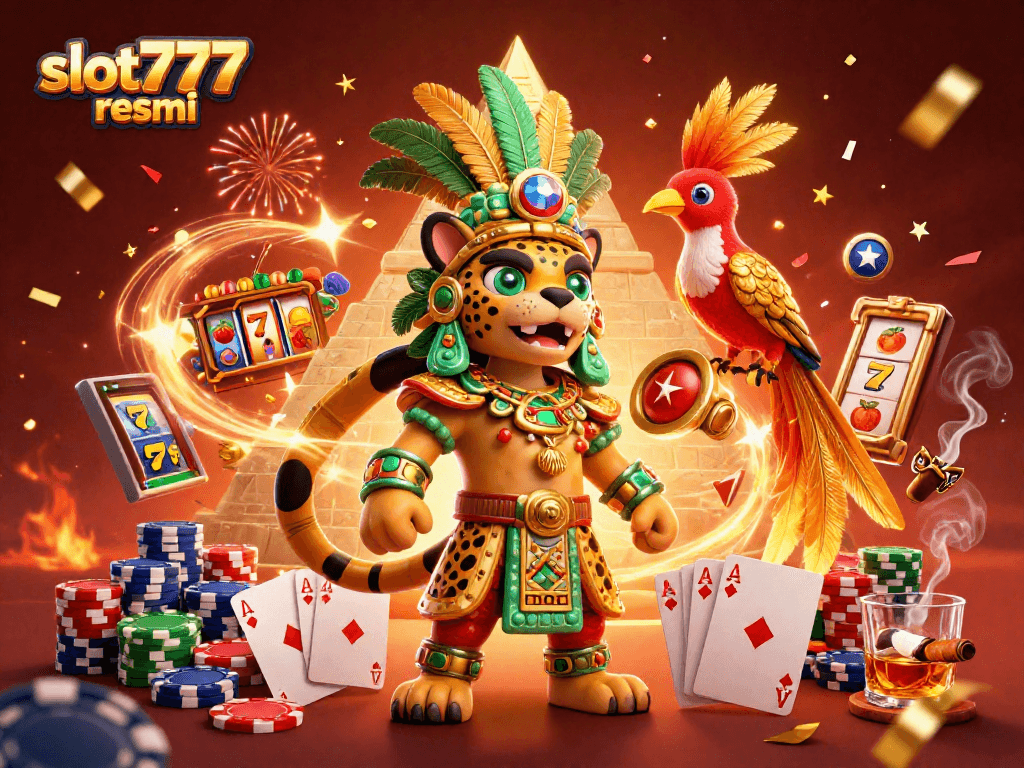Experience slot777 resmi with vibrant 3D illustrations featuring colorful slot reels and dynamic casino elements.