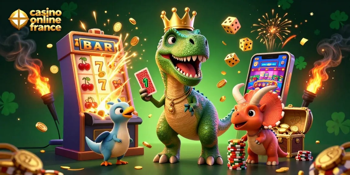 Jouez au casino en ligne France avec notre T-Rex, ptérodactyle et tricératops dans un univers palpitant.