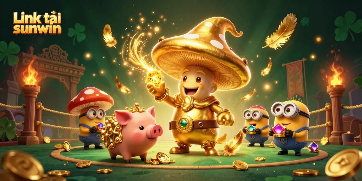 Experience the magic of Link tải sunwin with vibrant treasures and energetic characters in a dynamic casino setting.