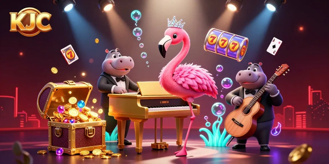 Experience the excitement of KJC with vibrant casino characters and riches in this dynamic, 3D illustration.