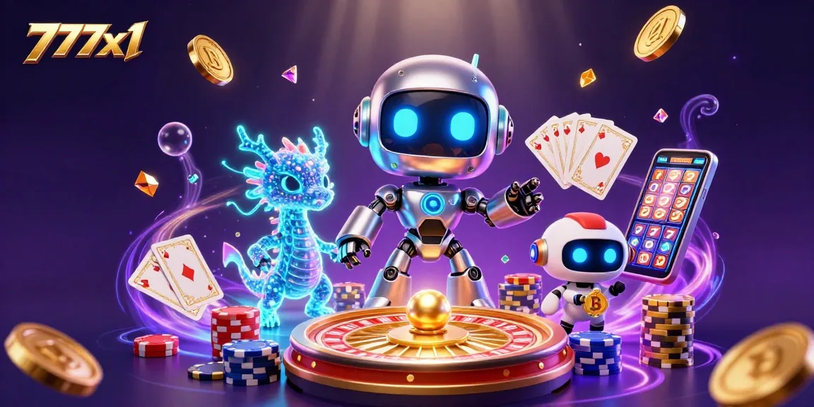 Experience the thrill of winning at 777x1 with vibrant 3D casino action and dazzling game elements.