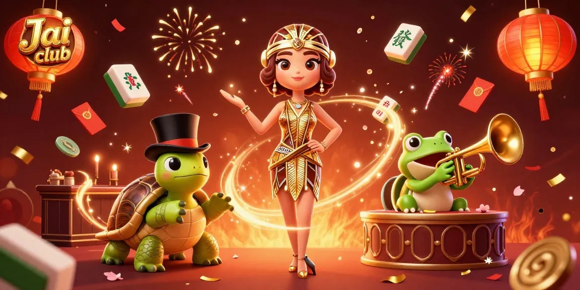 Experience the vibrant atmosphere of Jai club with lively characters and festive gaming elements.