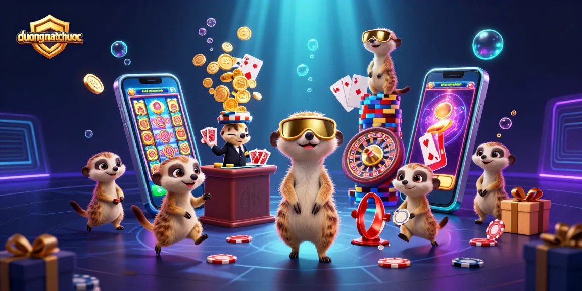 Experience duongmatchuoc's vibrant casino adventure with meerkats in action, full of games and excitement.