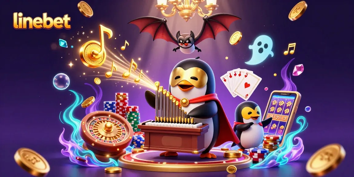 Experience thrilling gaming with linebet as a phantom penguin orchestrates a golden coin spectacle.