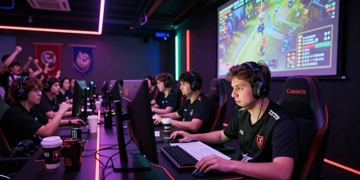 Gamer in esports arena focused on match with jacktoto gaming equipment