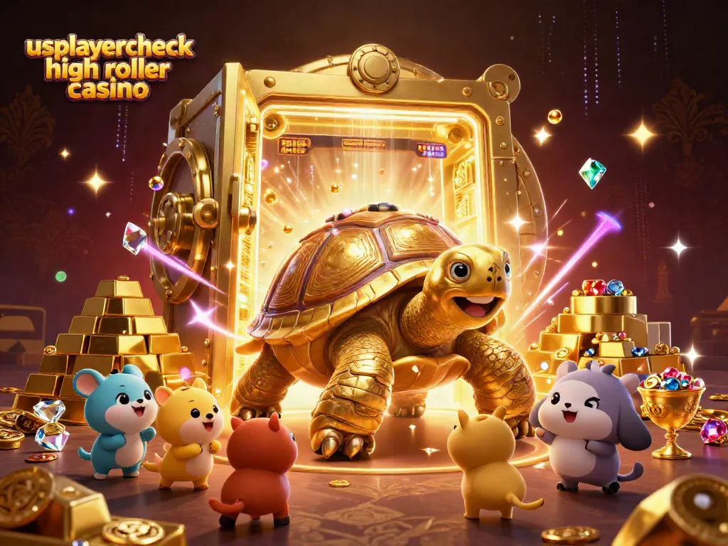 Spin and win at usplayercheck high roller casino, featuring a colossal tortoise pinball machine.