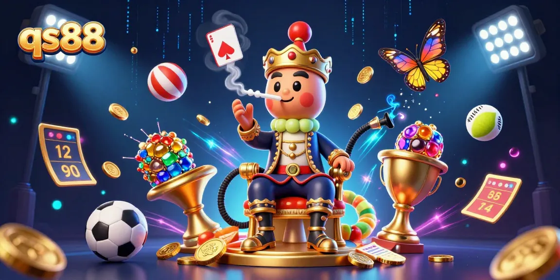 Experience the thrill of qs88 with a vibrant casino scene depicting dynamic sports and gambling elements.