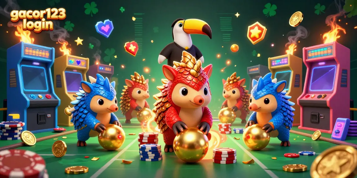 Experience the thrill of gacor123 login with rival pangolins in a vibrant casino scene.