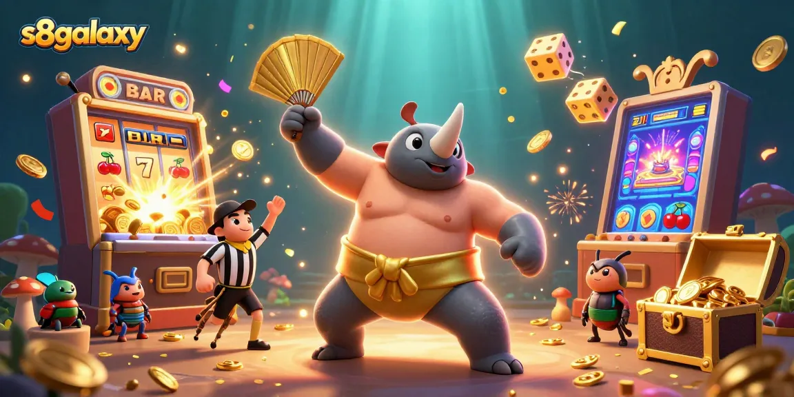 Stimulate winning chances with vibrant s8galaxy-themed casino illustration showcasing lively characters and dynamic gaming elements.