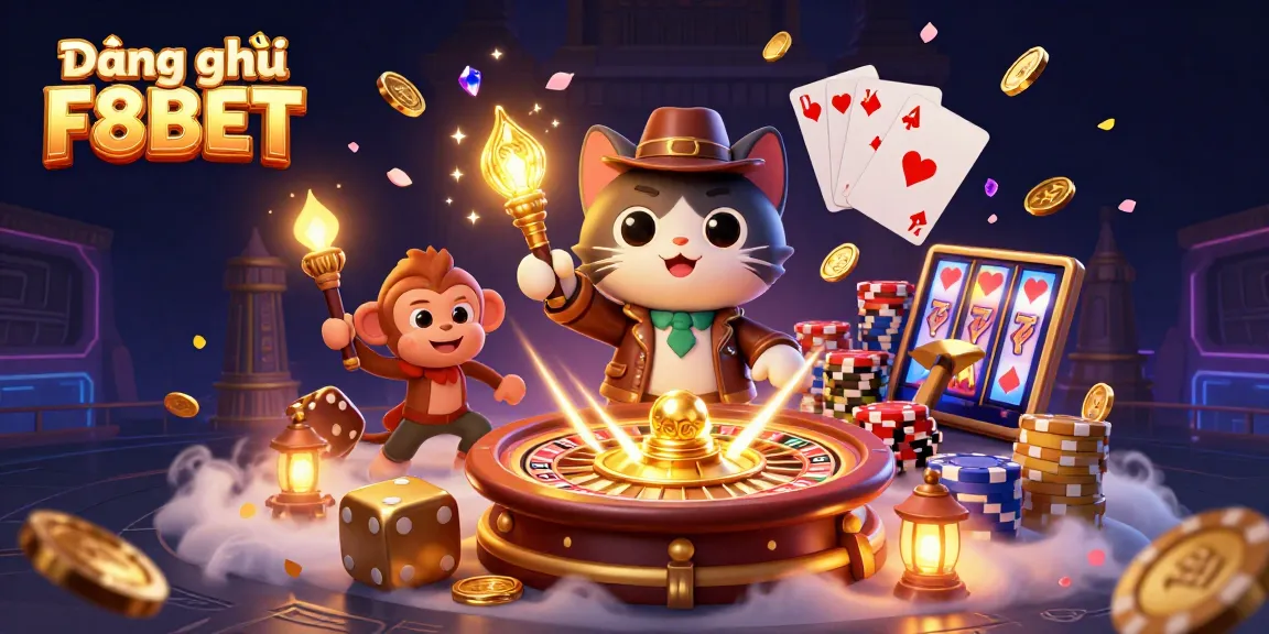 Join the adventure at Đăng ký F8BET and discover exciting casino artifacts in an engaging illustration.