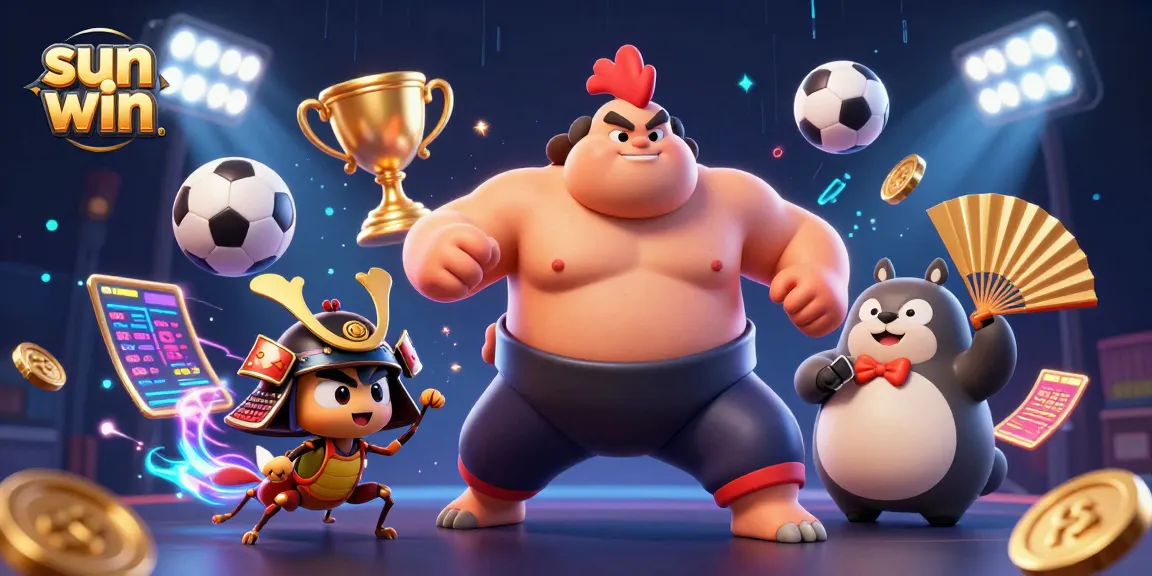 Engage with sun win to elevate your gaming, showcasing a powerful rooster and dynamic sports action.