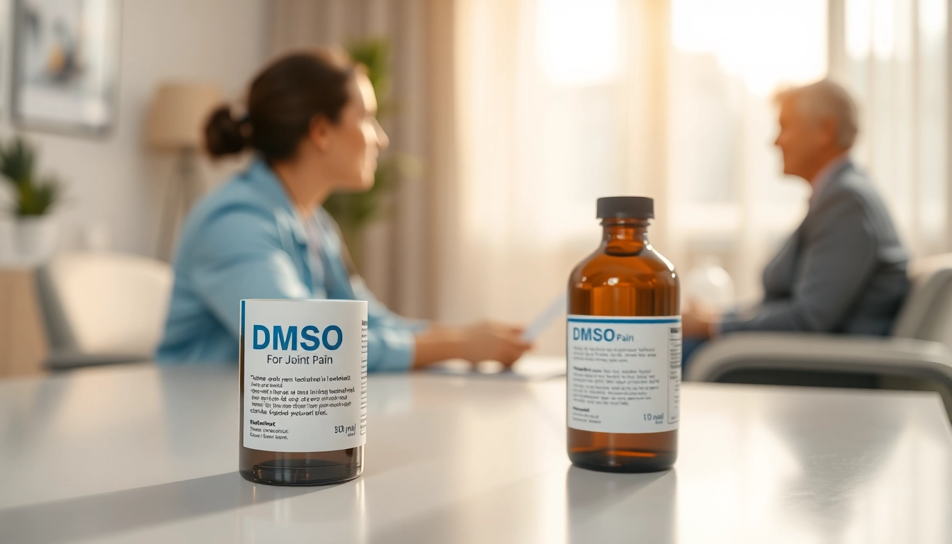 Applying DMSO for joint pain relief in a professional healthcare setting