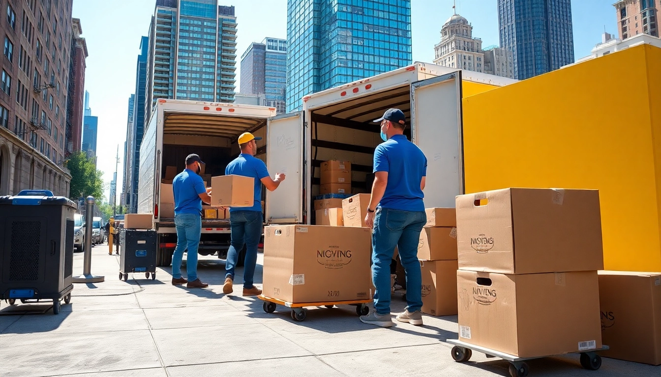Skilled residential movers NYC expertly handling moving boxes for a smooth relocation.