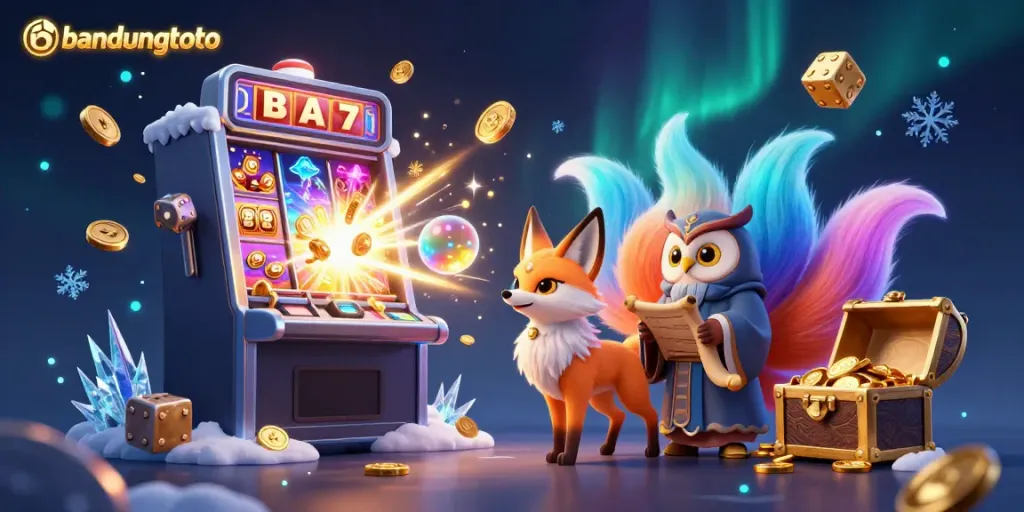 Experience thrilling gameplay with bandungtoto featuring vibrant characters and explosive slot machine action.