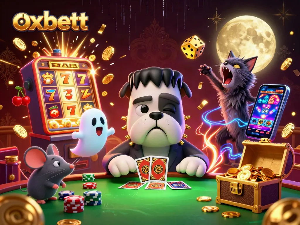 Oxbett players enjoying the thrill of 3D cartoon casino games with lively characters and vibrant elements.