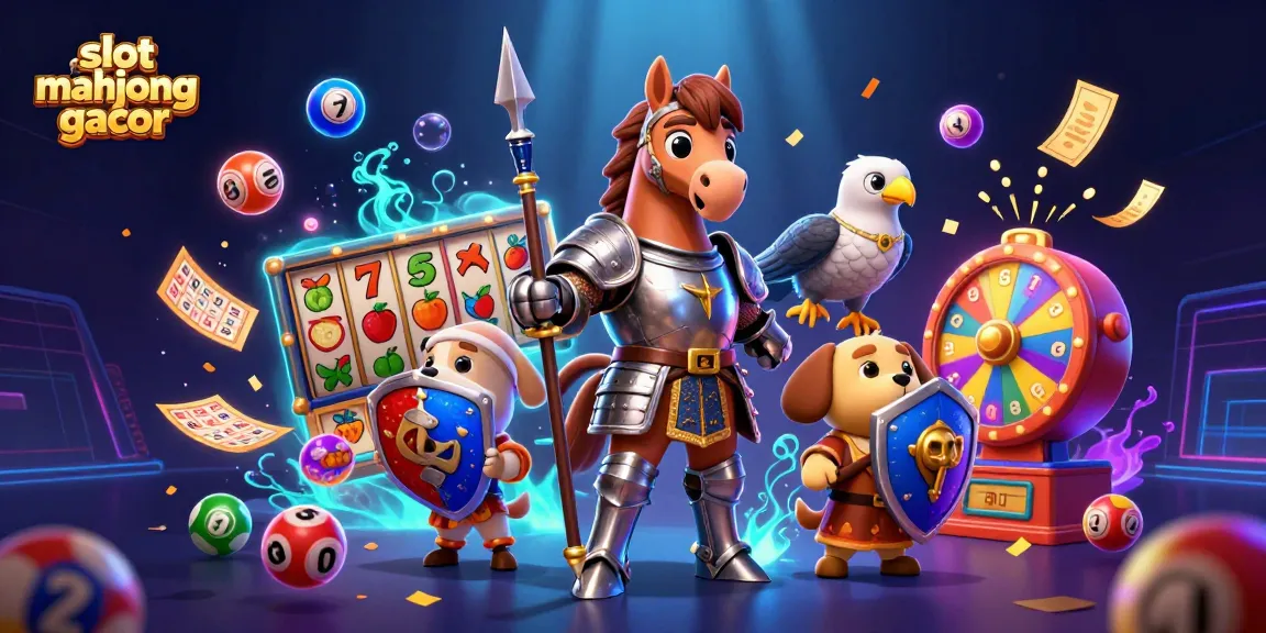 Play slot mahjong gacor with exciting reels and dynamic elements in an engaging casino illustration.