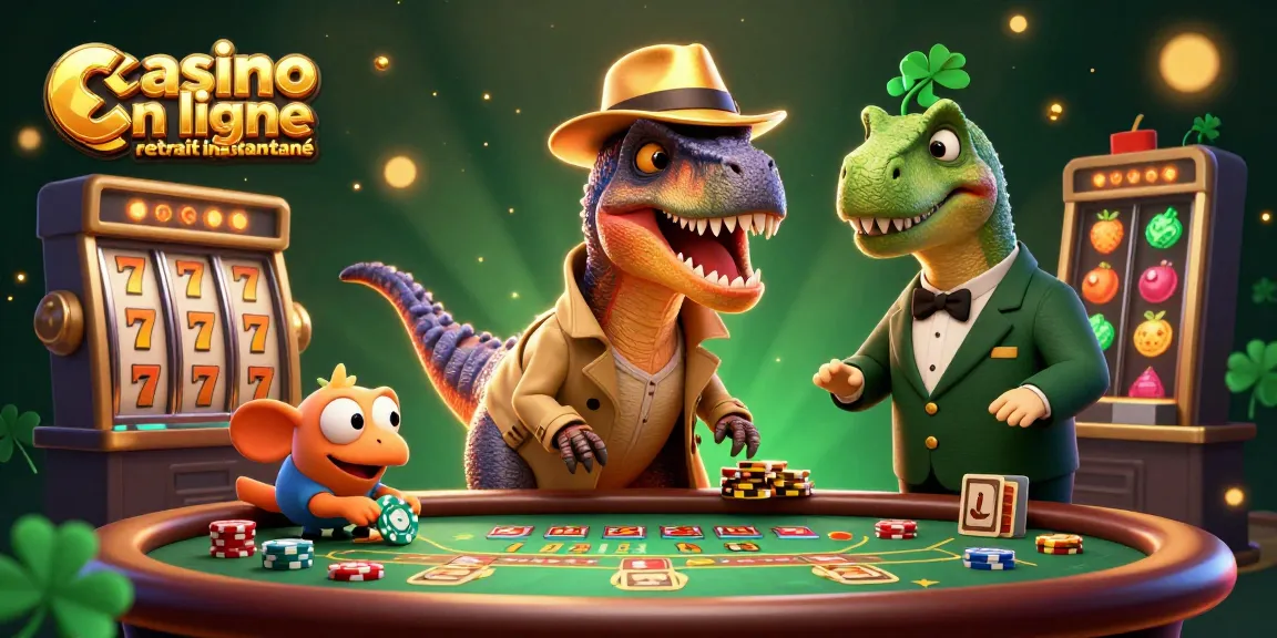 Jouez avec le casino en ligne retrait instantané, une scène dynamique avec des personnages animés dans un environnement de jeu.