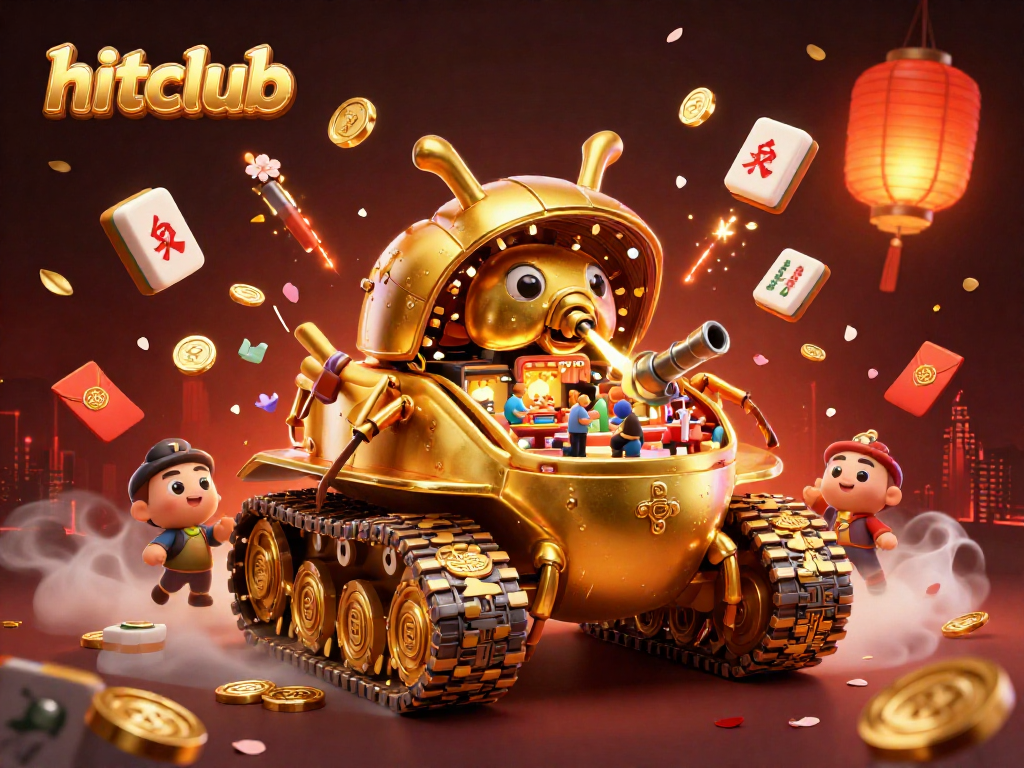 Spin at hitclub’s vibrant casino, experiencing 3D fun with confetti and coins!
