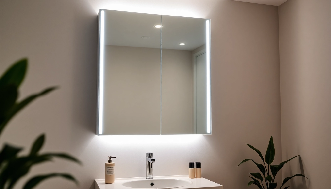 Spiegelschrank mit beleuchtung bad, elegant und modern in einem stilvollen Badezimmer.